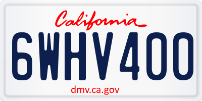 CA license plate 6WHV400