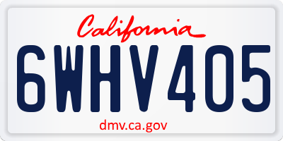 CA license plate 6WHV405