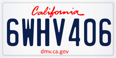 CA license plate 6WHV406