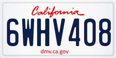 CA license plate 6WHV408
