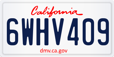 CA license plate 6WHV409