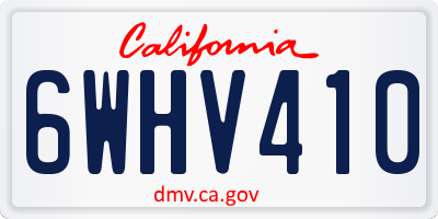 CA license plate 6WHV410