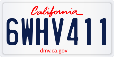 CA license plate 6WHV411