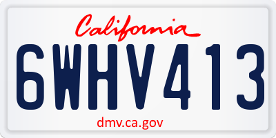 CA license plate 6WHV413