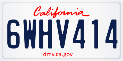 CA license plate 6WHV414
