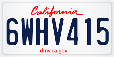 CA license plate 6WHV415