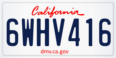 CA license plate 6WHV416