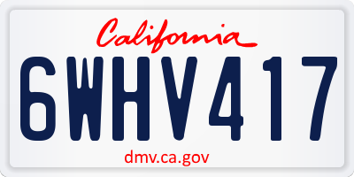 CA license plate 6WHV417