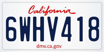 CA license plate 6WHV418