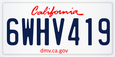 CA license plate 6WHV419