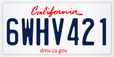 CA license plate 6WHV421