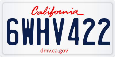 CA license plate 6WHV422
