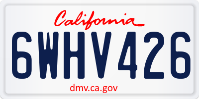 CA license plate 6WHV426