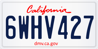 CA license plate 6WHV427
