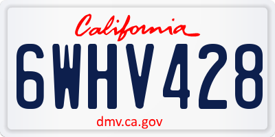 CA license plate 6WHV428