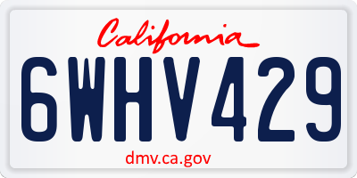 CA license plate 6WHV429