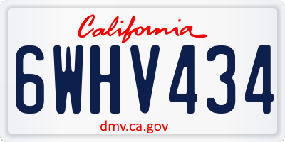 CA license plate 6WHV434