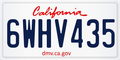 CA license plate 6WHV435