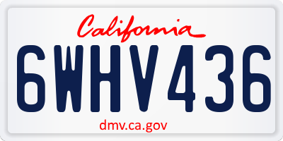CA license plate 6WHV436