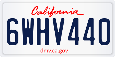 CA license plate 6WHV440