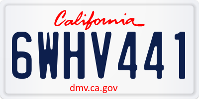 CA license plate 6WHV441