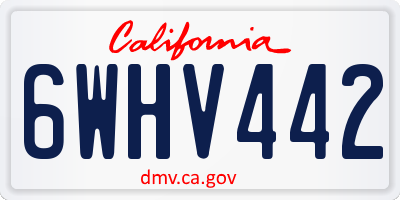 CA license plate 6WHV442