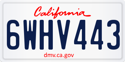 CA license plate 6WHV443