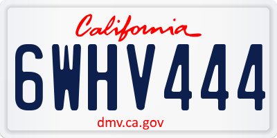 CA license plate 6WHV444