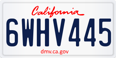 CA license plate 6WHV445