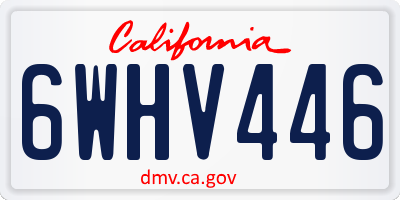 CA license plate 6WHV446
