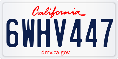 CA license plate 6WHV447