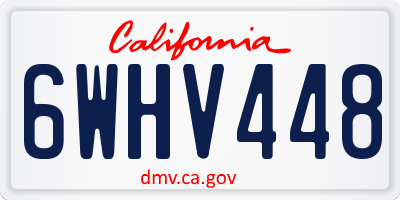 CA license plate 6WHV448