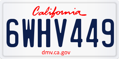 CA license plate 6WHV449