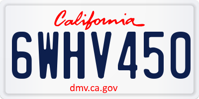 CA license plate 6WHV450