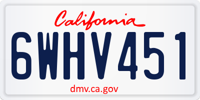 CA license plate 6WHV451