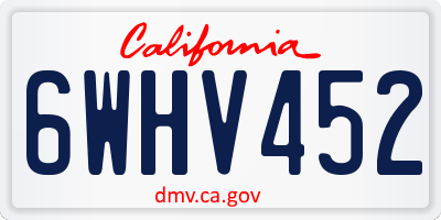 CA license plate 6WHV452