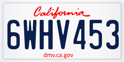 CA license plate 6WHV453