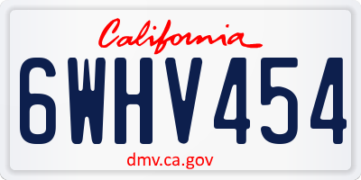 CA license plate 6WHV454