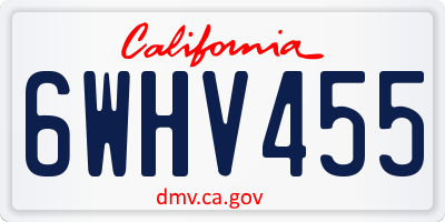 CA license plate 6WHV455
