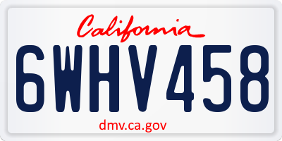 CA license plate 6WHV458
