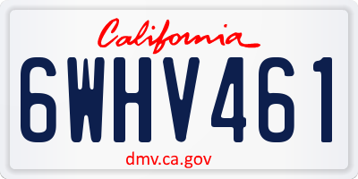CA license plate 6WHV461