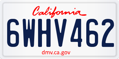 CA license plate 6WHV462