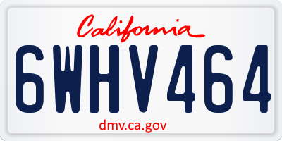 CA license plate 6WHV464