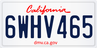 CA license plate 6WHV465