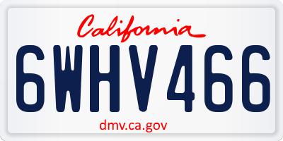 CA license plate 6WHV466