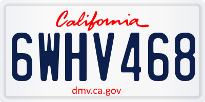 CA license plate 6WHV468