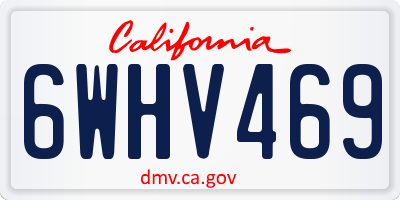 CA license plate 6WHV469