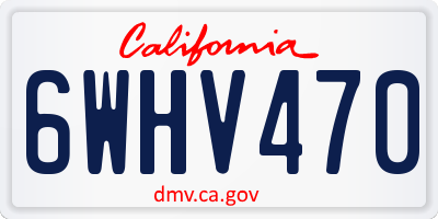 CA license plate 6WHV470