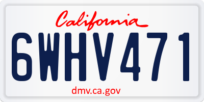 CA license plate 6WHV471
