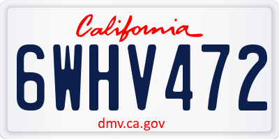 CA license plate 6WHV472